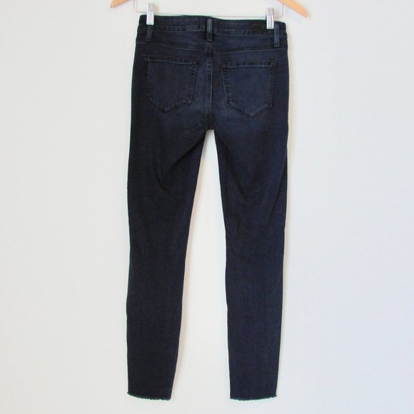PAIGE Verdugo Ankle Skinny Jeans Distressed Kaleea Dark Wash Stretch Raw Hem 25 - Picture 13 of 16
